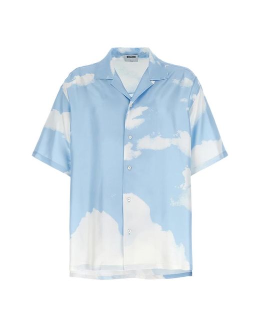 Moschino Blue Short Sleeve Shirts for men