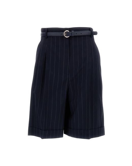 Max Mara Pinstriped Bermuda in het Blue