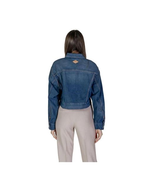 Replay Blauwe Polo Kraag Blazer Lente/Zomer in het Blue