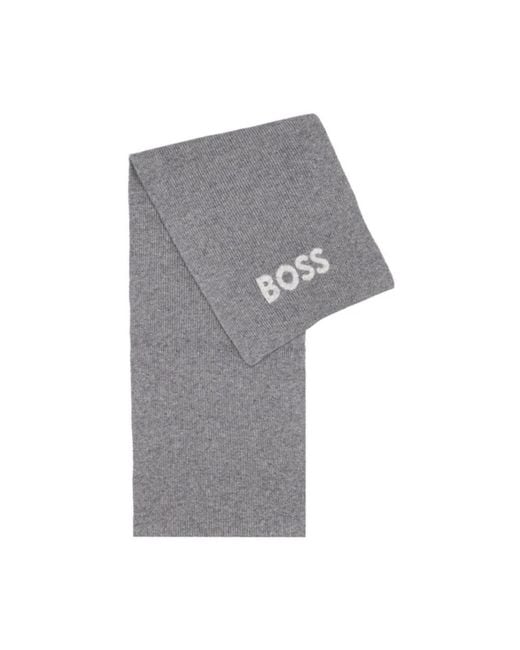 HUGO Gray Winter Scarves for men