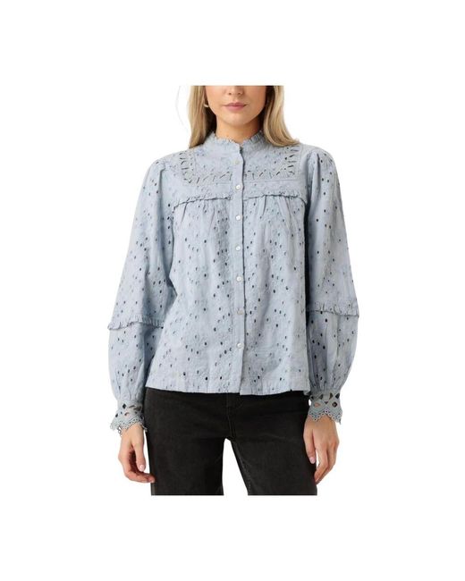 Y.A.S Blue Langärmlige Hemdbluse