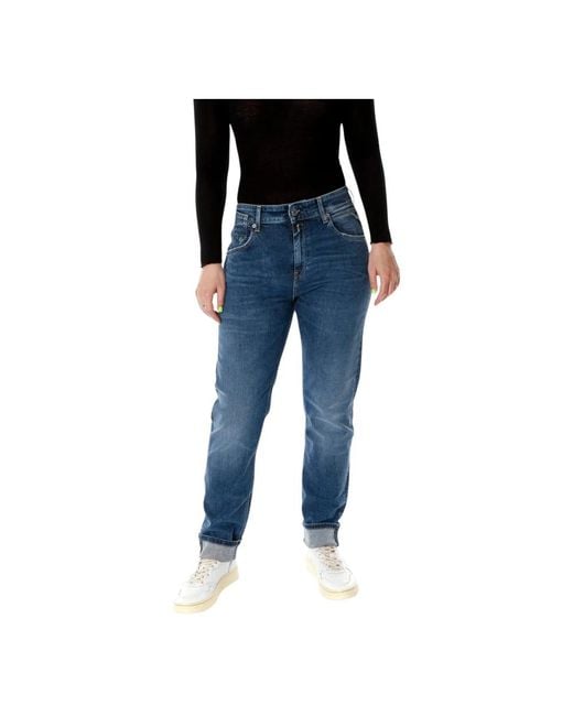 Replay Blue Slim-fit boyfriend jeans
