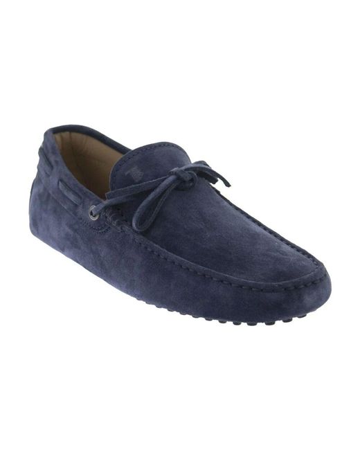 Tod's Blaue Lederslipper Elegantes Schleifendetail in Blue für Herren