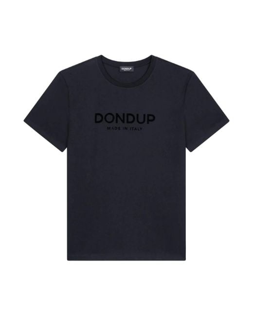 Dondup Tops ,Zwart ,Katoen Girocollo T-Shirt in het Blue voor heren