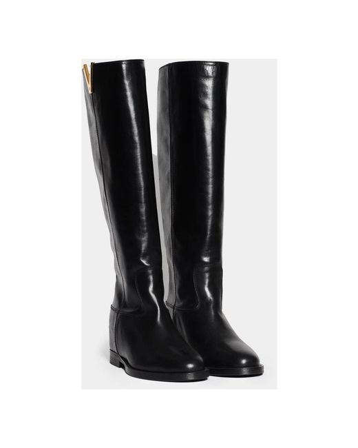 Via Roma 15 Black Over-The-Knee Boots
