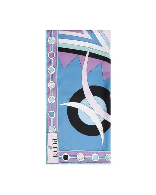 Seta stampata foulard sciarpa di Emilio Pucci in Blue