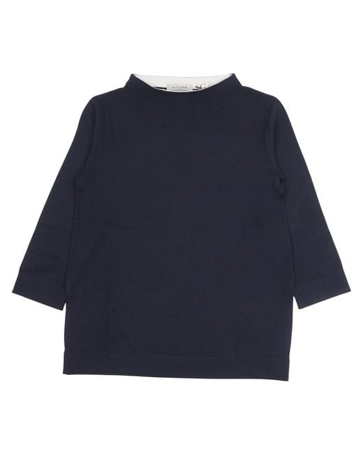 La Fileria Blue Round-Neck Knitwear