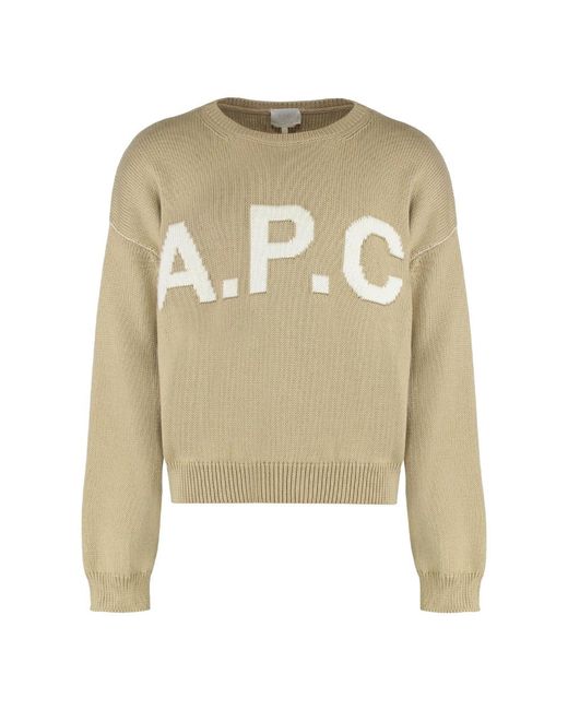 A.P.C. Natural Round-Neck Knitwear for men