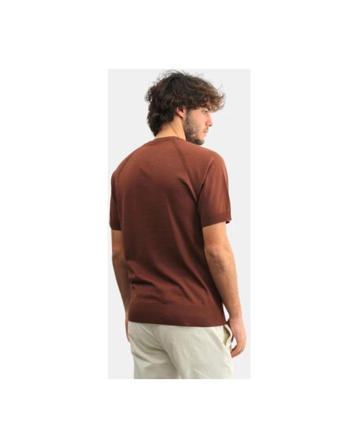 Paolo Pecora Braunes t-shirt mit rundhalsausschnitt in Brown für Herren
