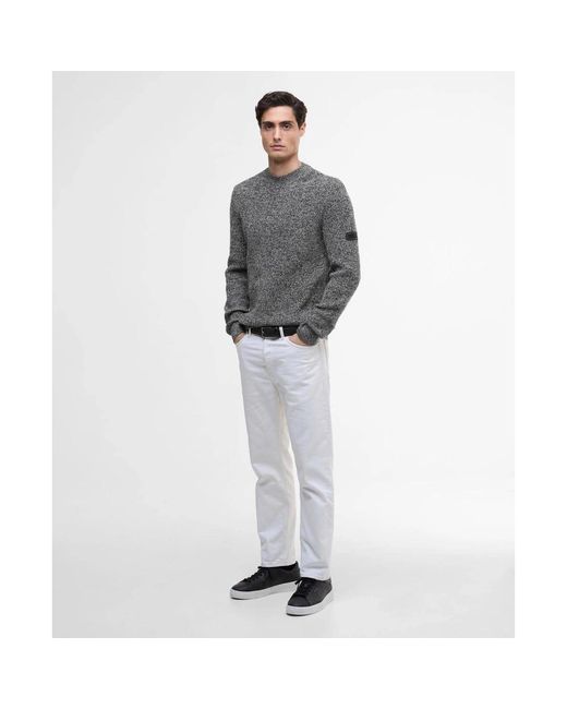 Barbour Gray Round-Neck Knitwear for men
