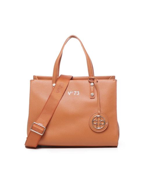 V73 Brown Tote Bags