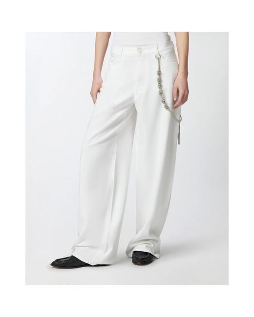 Pinko White Wide Trousers