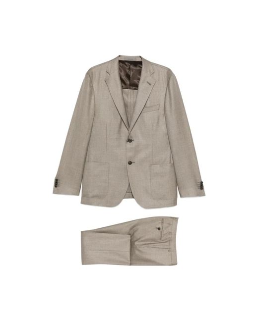Corneliani Gray Single Breasted Suits for men
