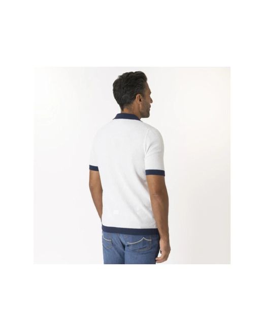 Gran Sasso Truien & Vesten ,Wit ,Katoen Bicolor Spons Effect Overhemd in het White voor heren