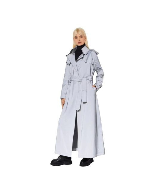 Norma Kamali Blue Trench Coats