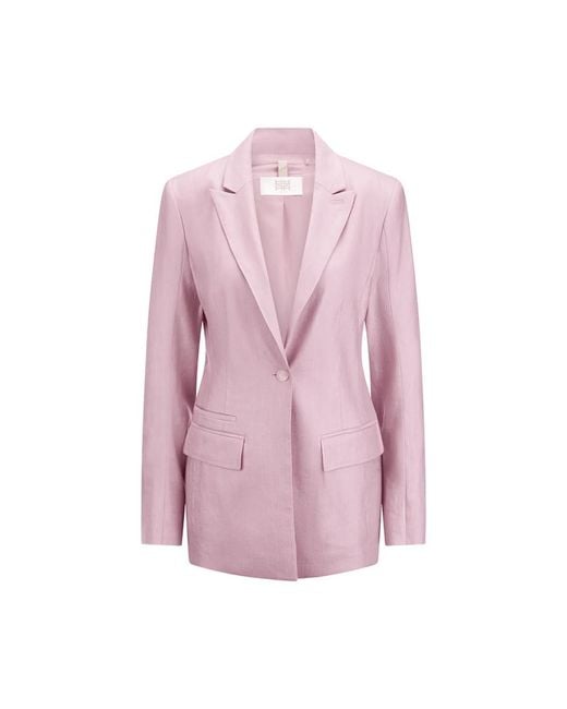Riani Linnen En Lyocell Jas Met Knopenriem in het Pink