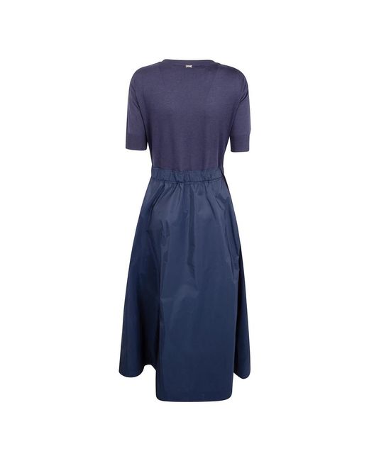 Herno Drawstring Midi Jurk in het Blue