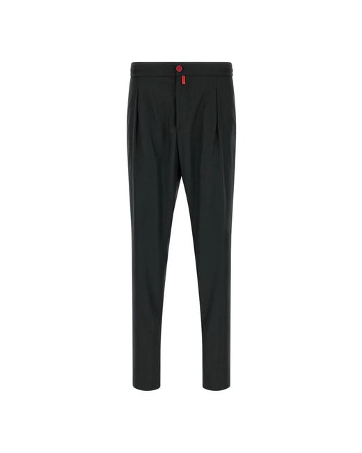 Kiton Black Slim-Fit Trousers for men