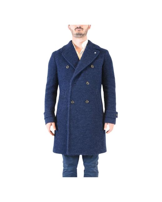 Double-Breasted Coats di L.b.m. 1911 in Blue da Uomo