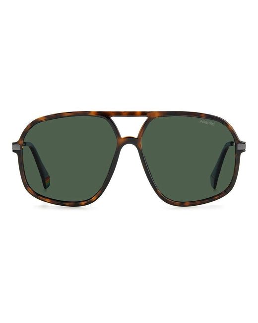 Occhiali da sole in plastica marrone stile moderno di Polaroid in Green