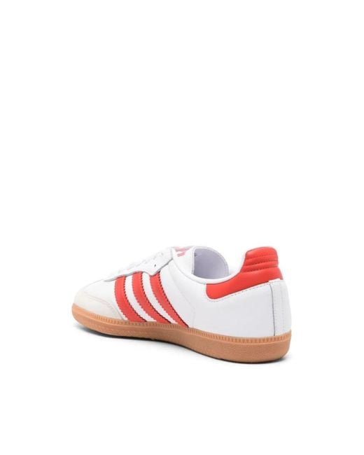Adidas Weiße sneakers mit 3-streifen-logo in Red für Herren