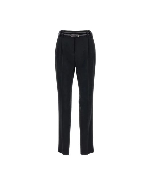Max Mara Zwarte Geplooide Broek Met Gouden Gesp in het Black