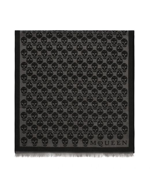 McQueen Black Winter Scarves for men