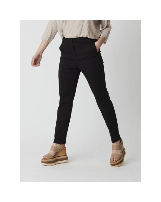 Manila Grace Chino Broek in het Black