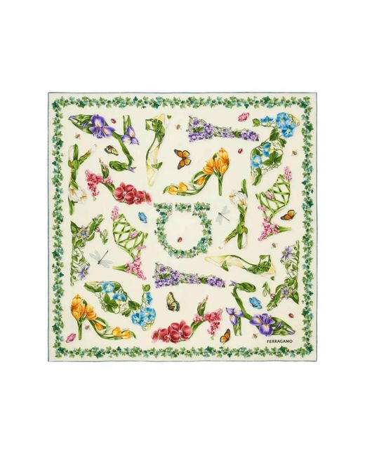 Ferragamo Green Silky Scarves