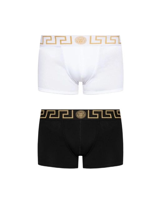 Versace Ondergoed ,Zwart ,Katoen Greca Border Trunks in het Black voor heren