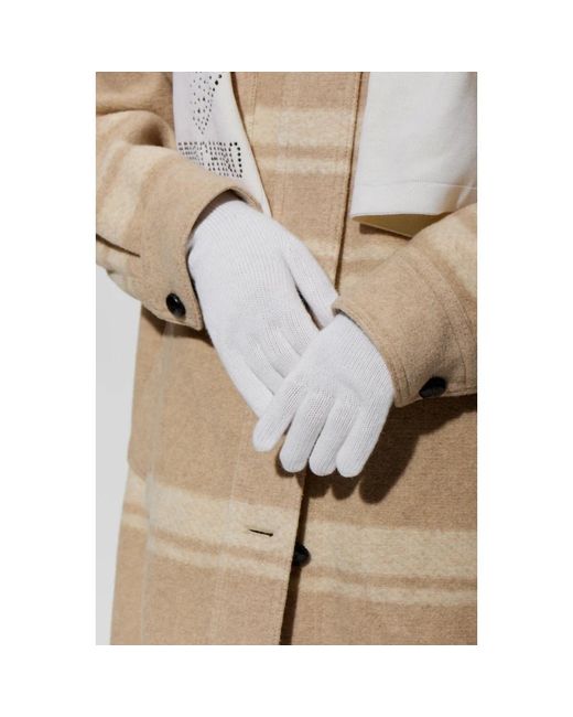Moschino White Handschuhe Mit Logo-Patch