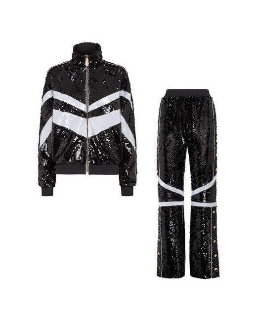 Philipp Plein Top/Broek Trainingspak Met Kristallen in het Black