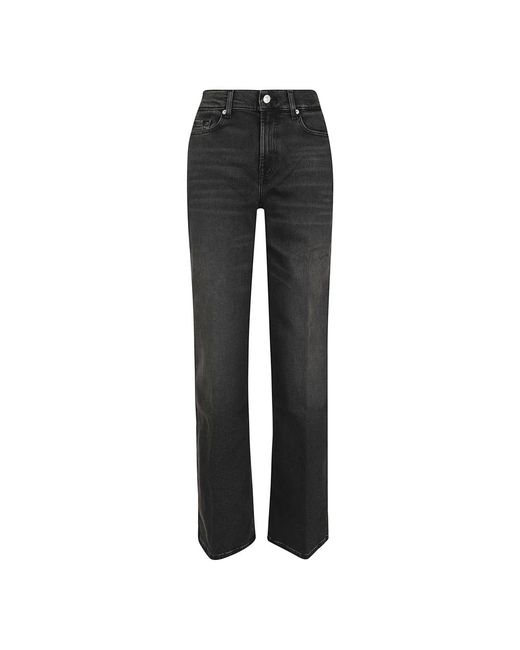 7 For All Mankind Black Straight Fit Jeans