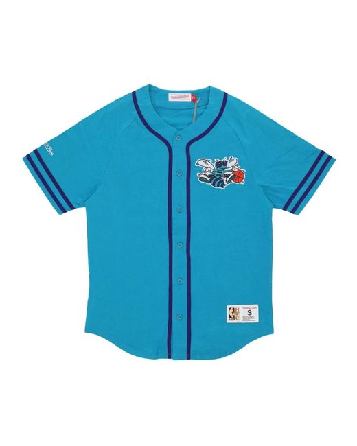 Mitchell & Ness Fitness ,Blauw ,Katoen Nba Mode Katoenen Jas Vintage Logo in het Blue voor heren