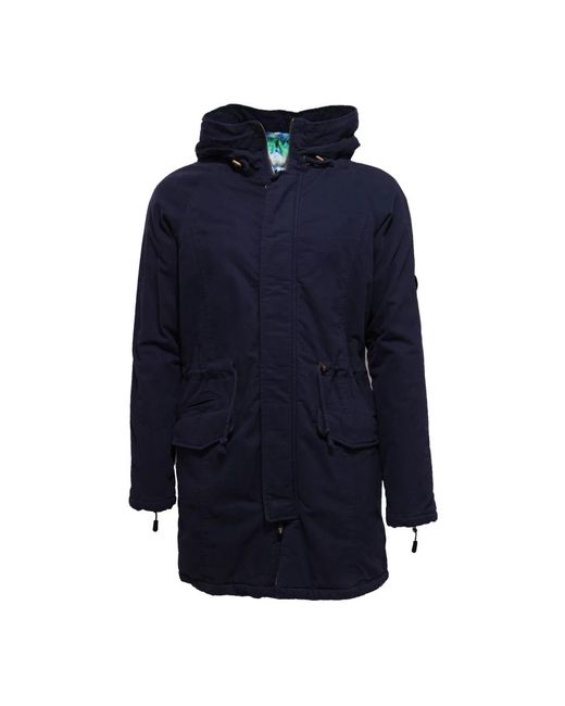 Trussardi Blue Winter Jackets for men