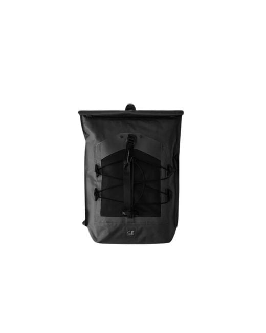 C P Company Black Backpacks for men