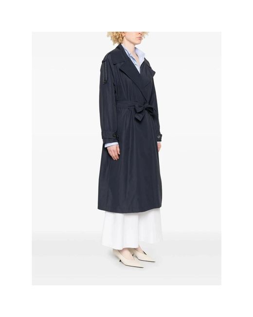 Peserico Blue Trench Coats