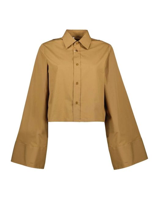 MM6 by Maison Martin Margiela Natural Kurzes kamelhemd frühling-sommer 2025