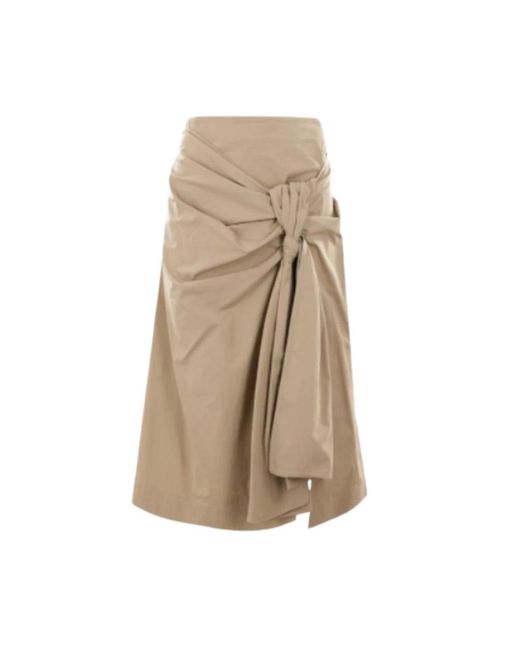 Bottega Veneta Natural Sand Co-Blend Clothing Skirts