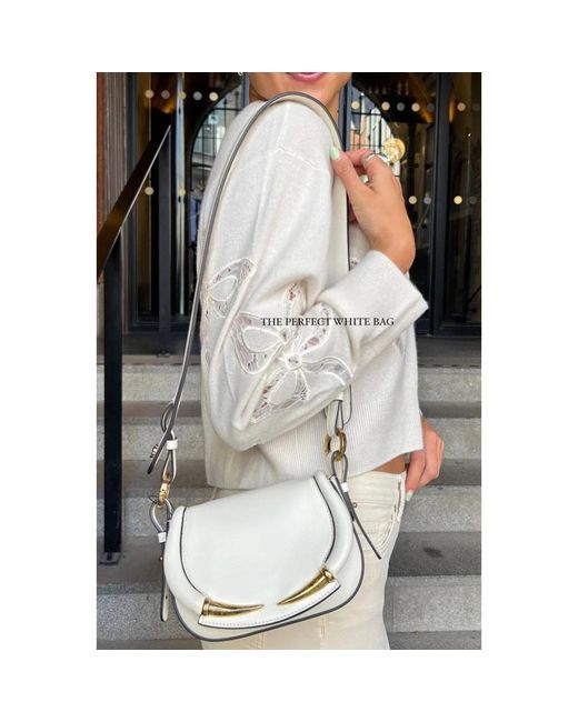 Roberto Cavalli White Shoulder Bags