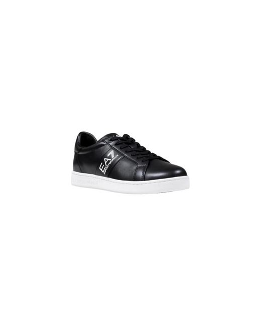 EA7 Ledersneaker Mit Schnürung in Black für Herren