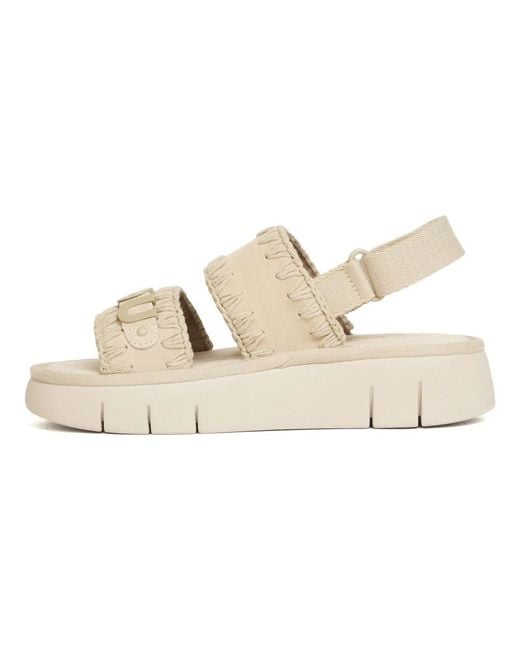 Mou Natural Flat Sandals