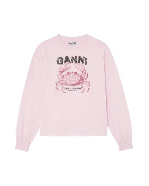 Ganni Pink Sweatshirts