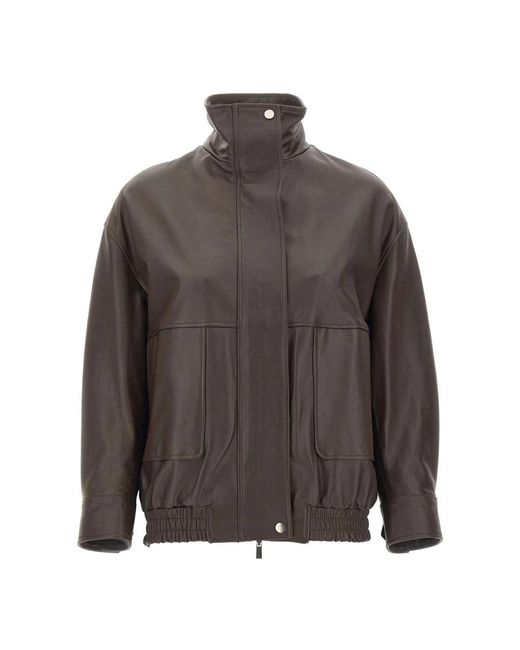 Kaos Leren Bomberjack in het Gray
