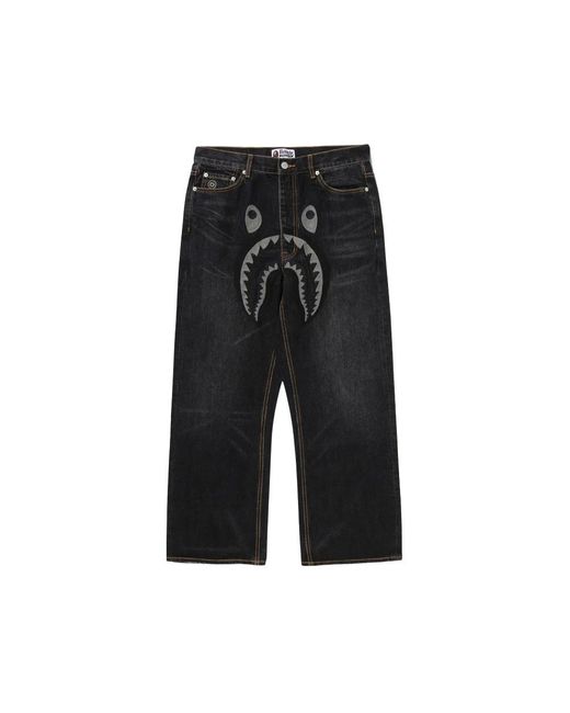 A Bathing Ape Black Straight Fit Jeans for men