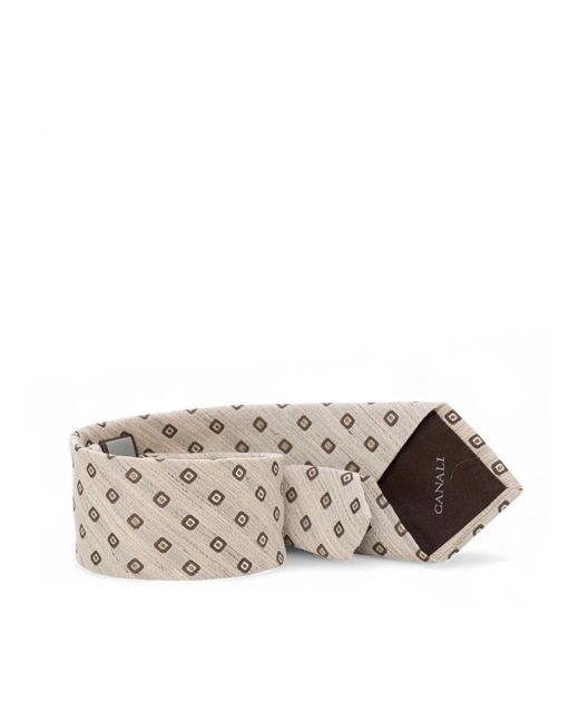 Canali Tile Micro Print Tie in Gray für Herren