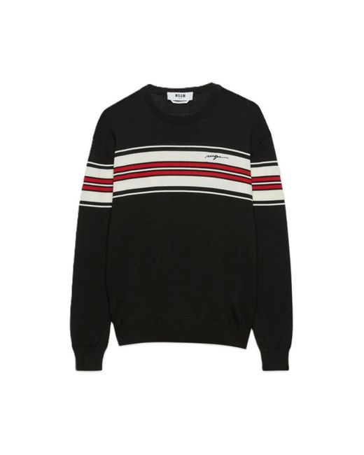Round-Neck Knitwear MSGM de hombre de color Black