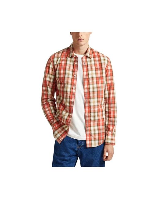 Pepe Jeans Red Casual Shirts for men