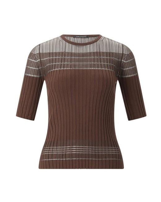 Luisa Cerano Brown Round-Neck Knitwear