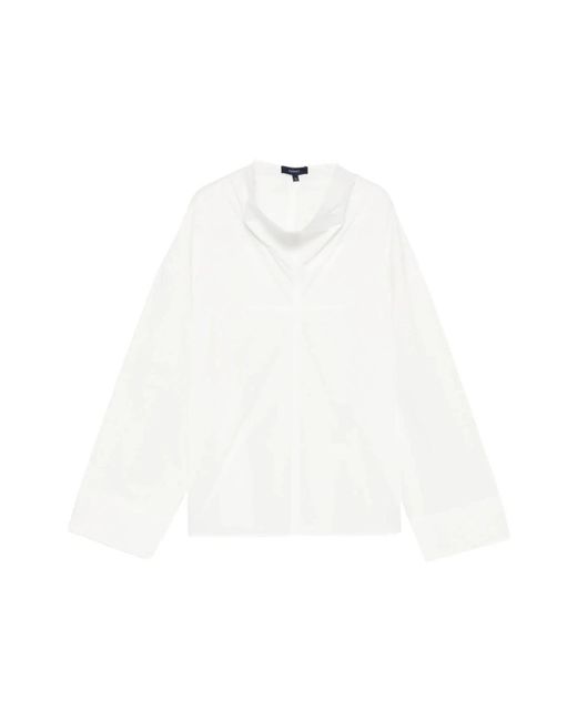Soeur Overhemden ,Wit ,Funnel Neck Blouse in het White